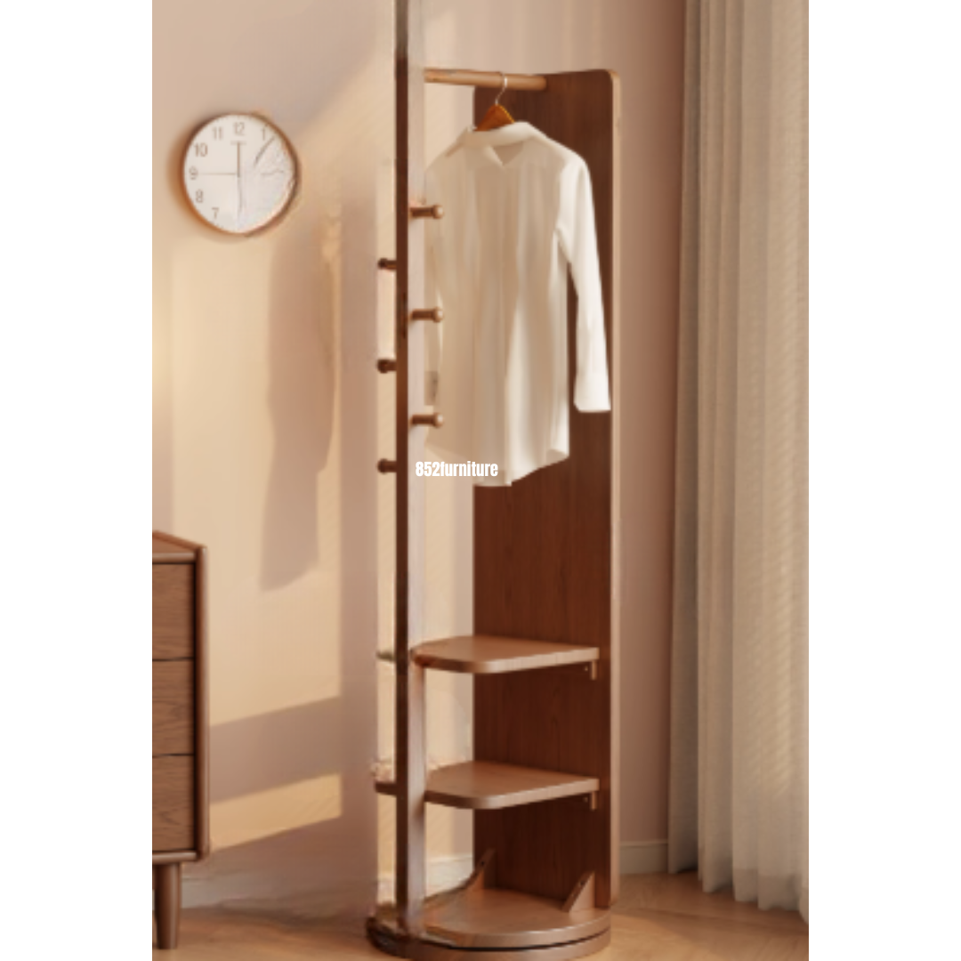 (包送貨安裝 | Delivery and Assembly Included) A469 實木旋轉全身鏡 (wooded rotating full-length mirror)
