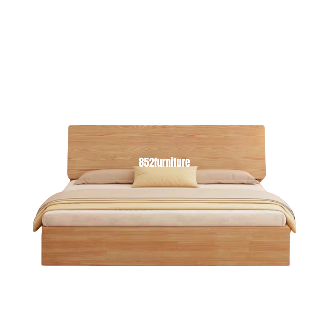 (包送貨安裝 | Delivery and Assembly Included) A455油壓木制大床 (hydraulic press bed frame)
