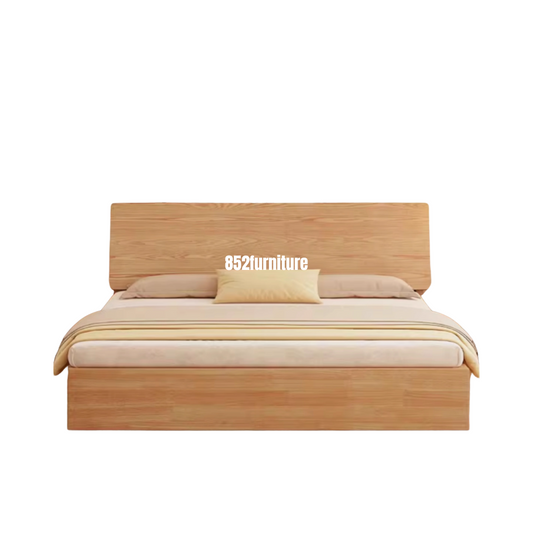 (包送貨安裝 | Delivery and Assembly Included) A455油壓木制大床 (hydraulic press bed frame)