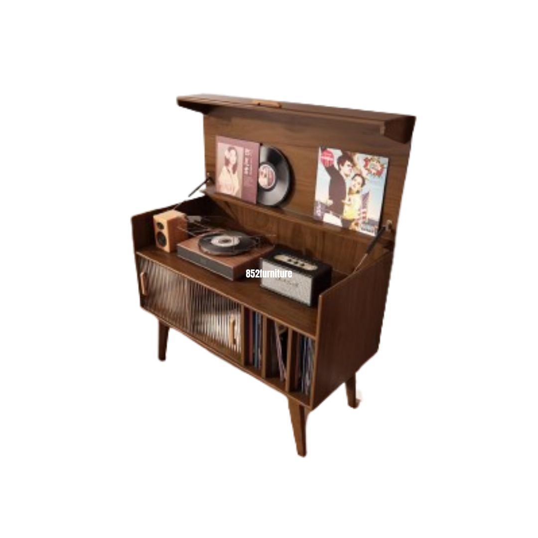 (包送貨安裝 | Delivery and Assembly Included) A485原木音響櫃 (HI-FI櫃) Wooden audio cabinet