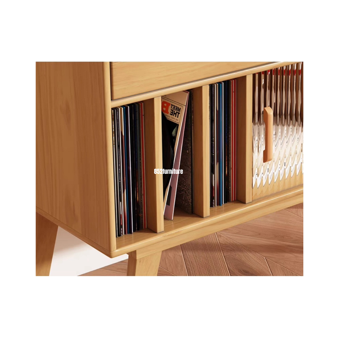 (包送貨安裝 | Delivery and Assembly Included) A485原木音響櫃 (HI-FI櫃) Wooden audio cabinet