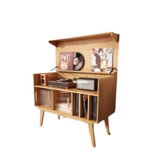 (包送貨安裝 | Delivery and Assembly Included) A485原木音響櫃 (HI-FI櫃) Wooden audio cabinet