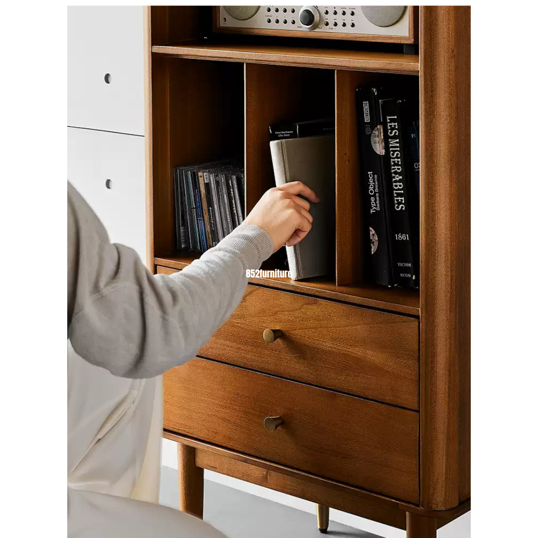 (包送貨安裝 | Delivery and Assembly Included) A488原木音響櫃 (HI-FI櫃) Wooden Audio Cabinet