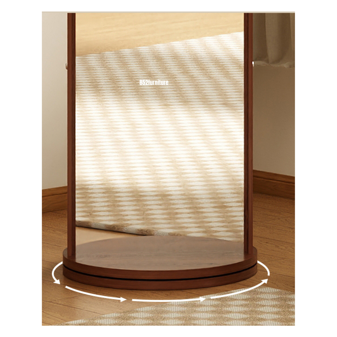 (包送貨安裝 | Delivery and Assembly Included) A493木制旋轉全身鏡 (Wooden rotating full-length mirror)
