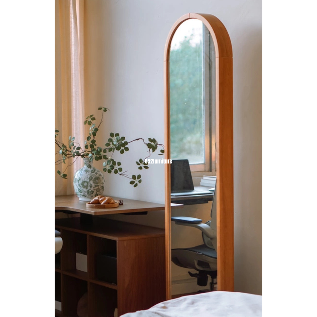 (包送貨安裝 | Delivery and Assembly Included) A494木制旋轉全身鏡 (wooded rotating full-length mirror)