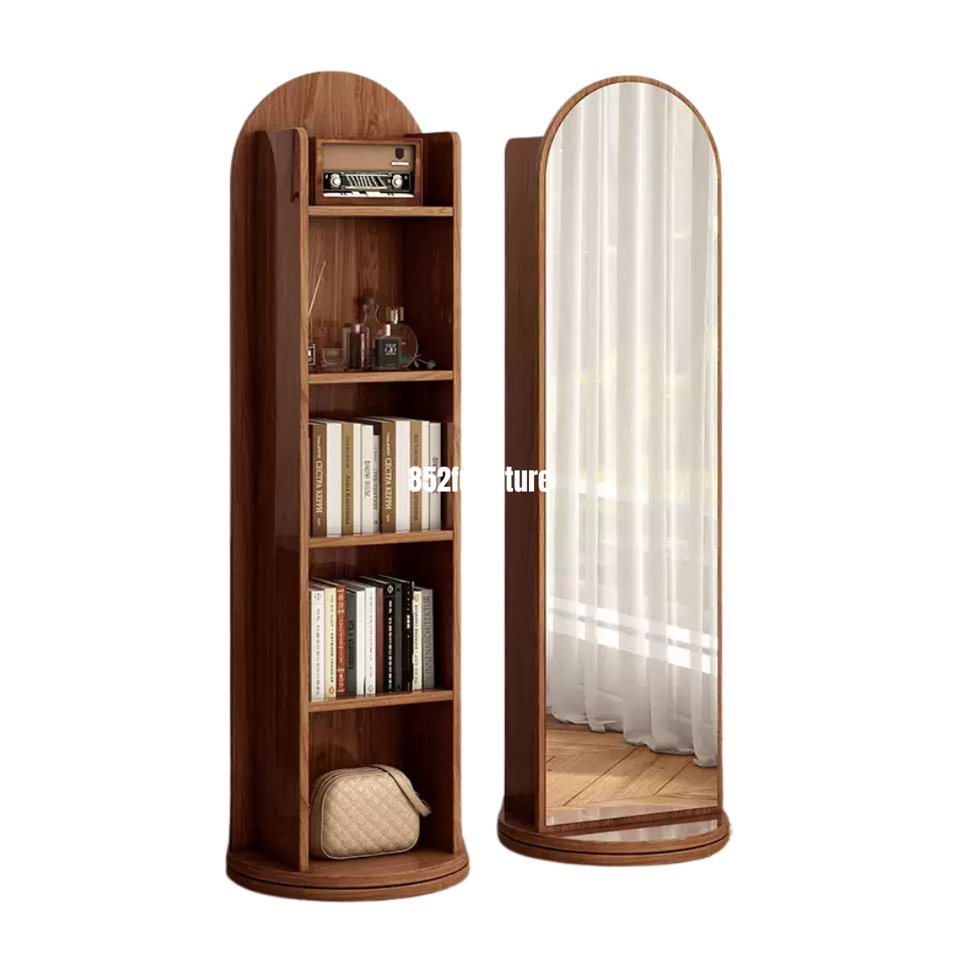 (包送貨安裝 | Delivery and Assembly Included) A493木制旋轉全身鏡 (Wooden rotating full-length mirror)