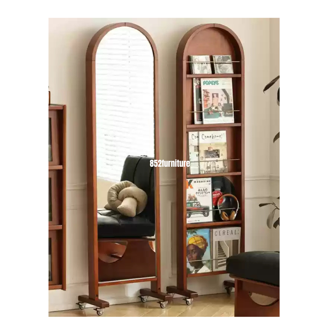 (包送貨安裝 | Delivery and Assembly Included) A494木制旋轉全身鏡 (wooded rotating full-length mirror)