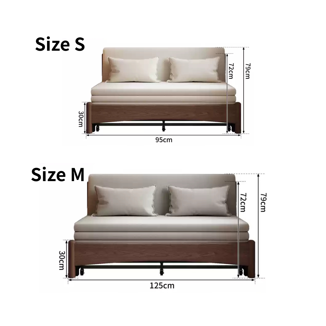 (包送貨安裝 | Delivery and Assembly Included)  A496日式布藝梳化床 (wooden fabric sofa bed)