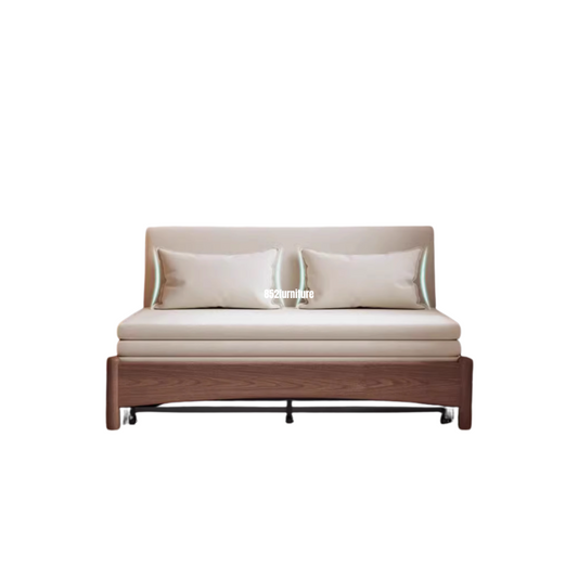 (包送貨安裝 | Delivery and Assembly Included)  A496日式布藝梳化床 (wooden fabric sofa bed)