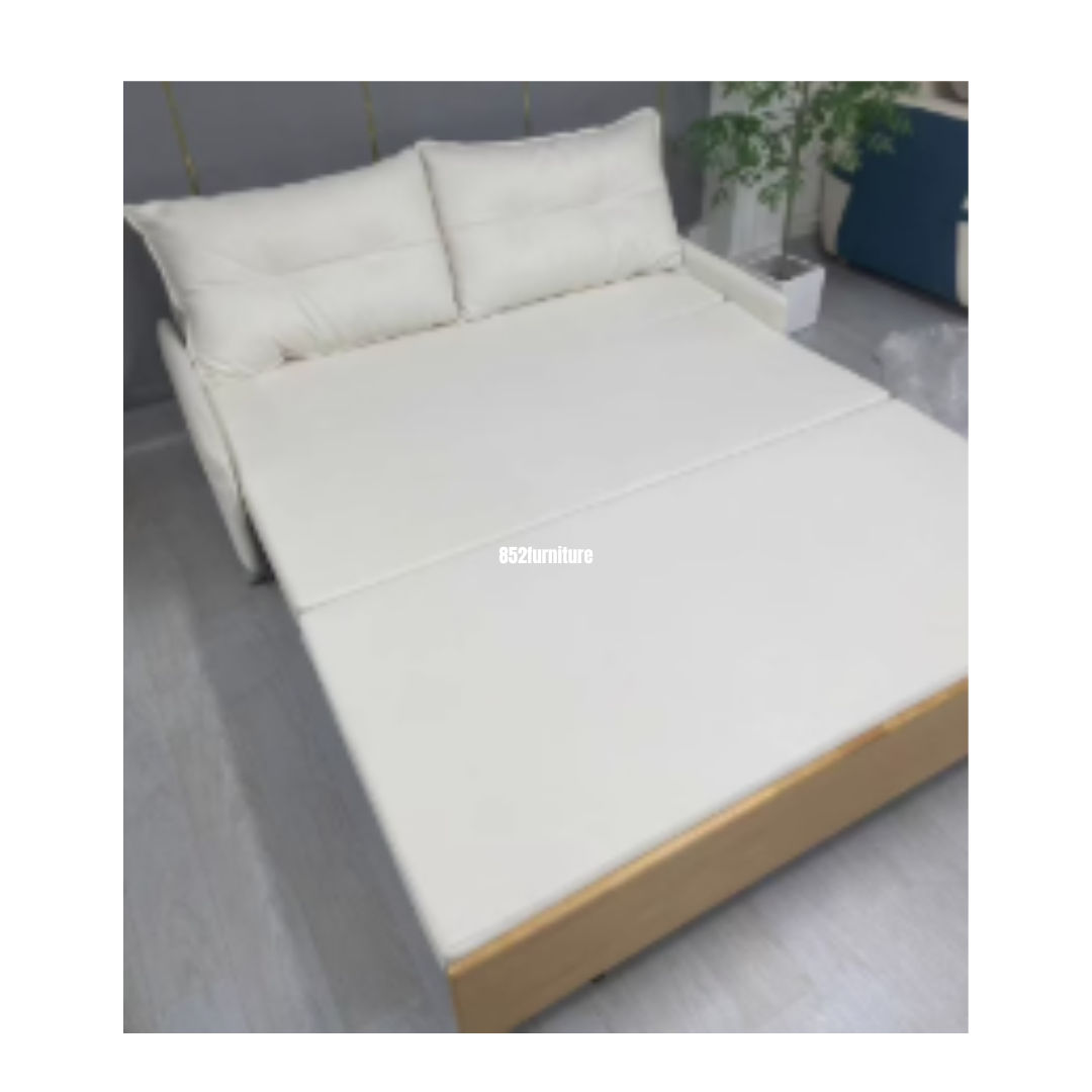 (包送貨安裝 | Delivery and Assembly Included) A495日式布藝梳化床 (wooden fabric sofa bed)