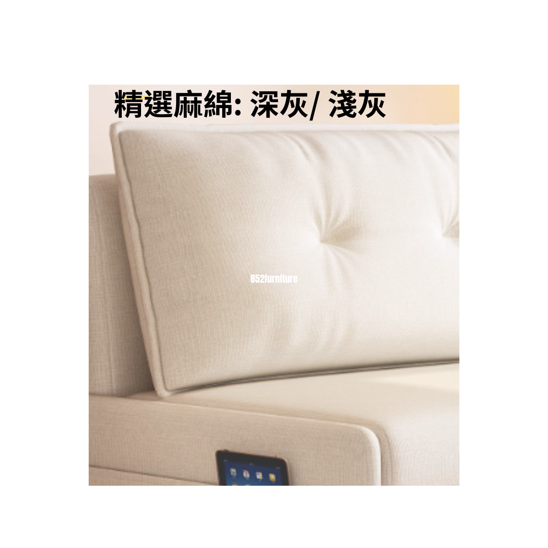 (包送貨安裝 | Delivery and Assembly Included) A495日式布藝梳化床 (wooden fabric sofa bed)
