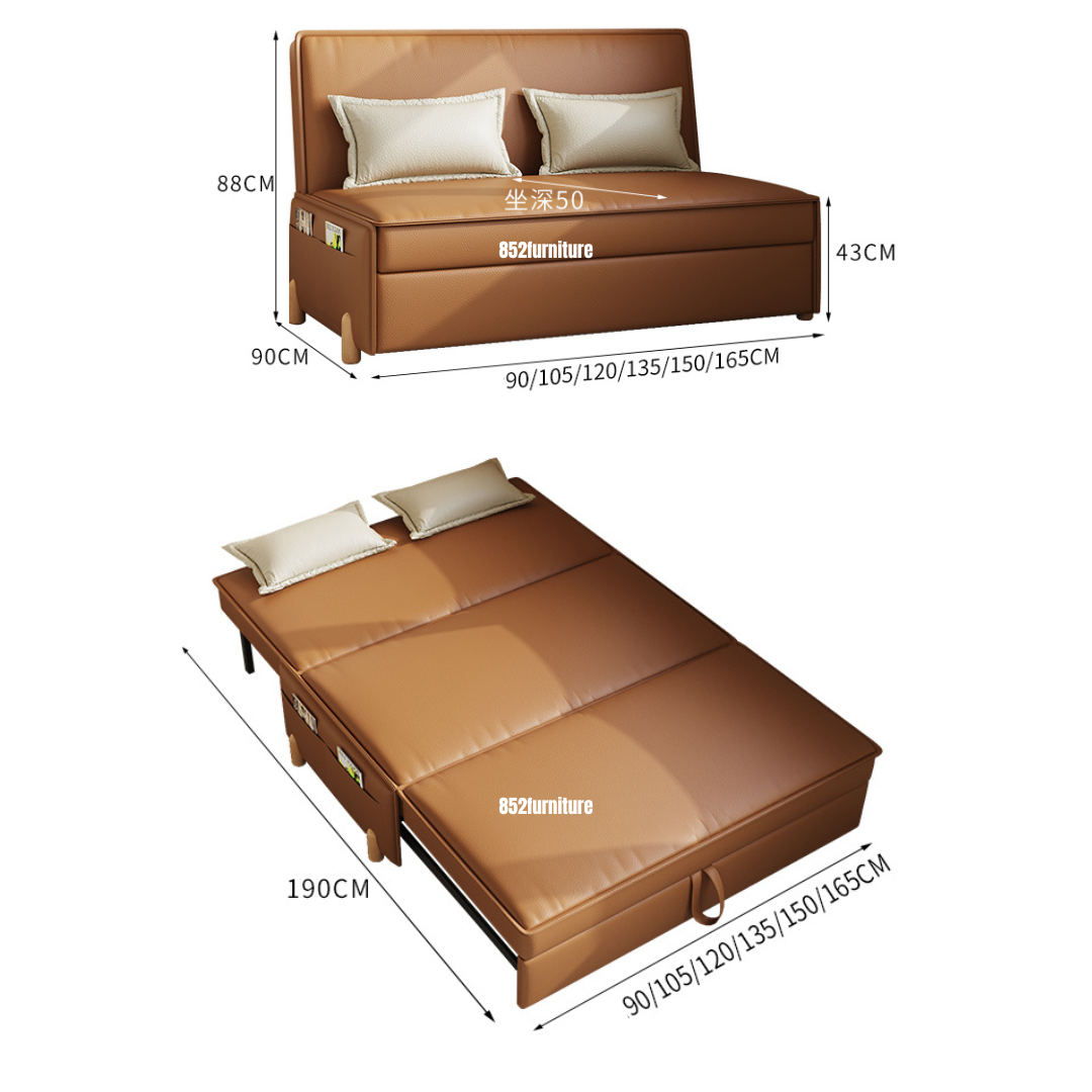 (包送貨安裝 | Delivery and Assembly Included)  A497 彷皮梳化床 (imitation leather sofa bed)