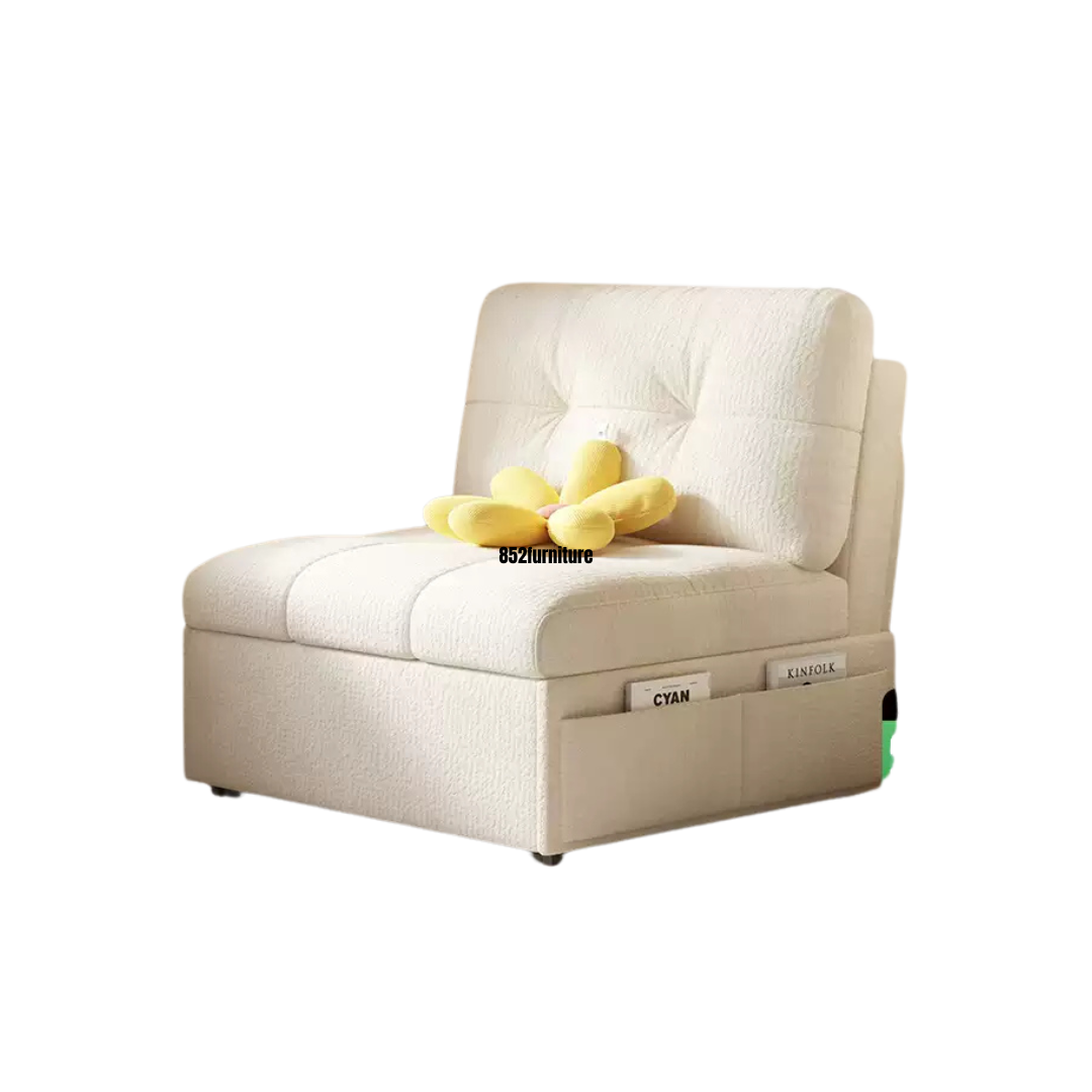 (包送貨安裝 | Delivery and Assembly Included) A498日式布藝梳化床 (Wooden fabric sofa bed)