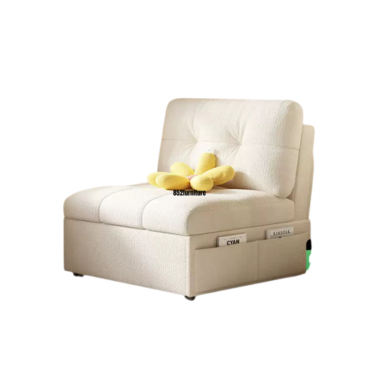 (包送貨安裝 | Delivery and Assembly Included) A498日式布藝梳化床 (Wooden fabric sofa bed)