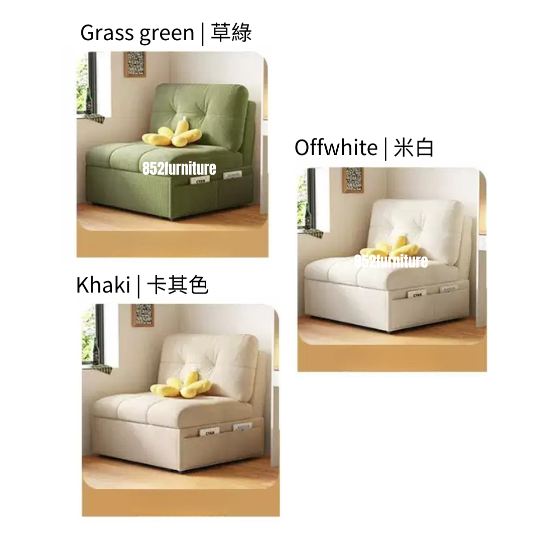 (包送貨安裝 | Delivery and Assembly Included) A498日式布藝梳化床 (Wooden fabric sofa bed)