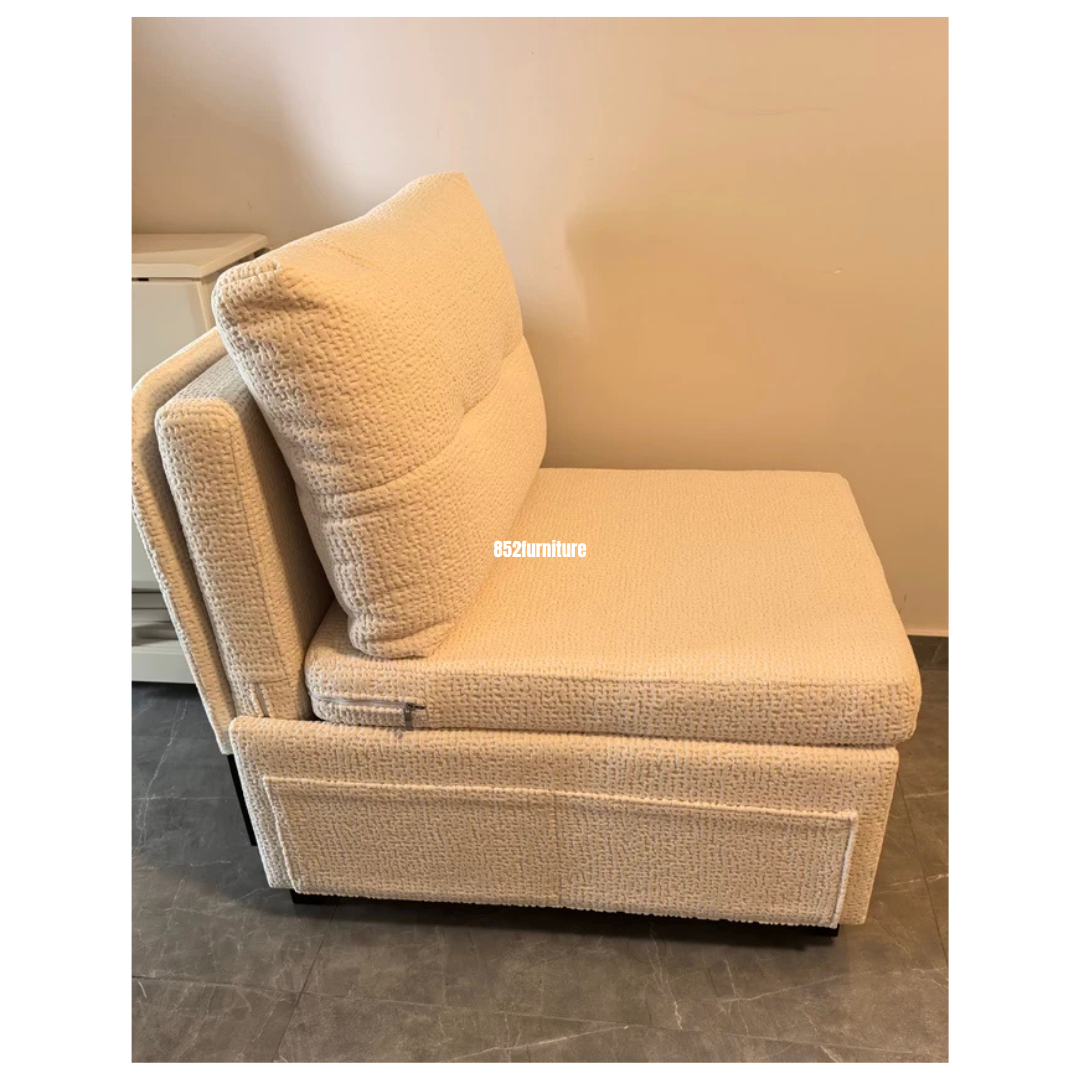 (包送貨安裝 | Delivery and Assembly Included) A498日式布藝梳化床 (Wooden fabric sofa bed)