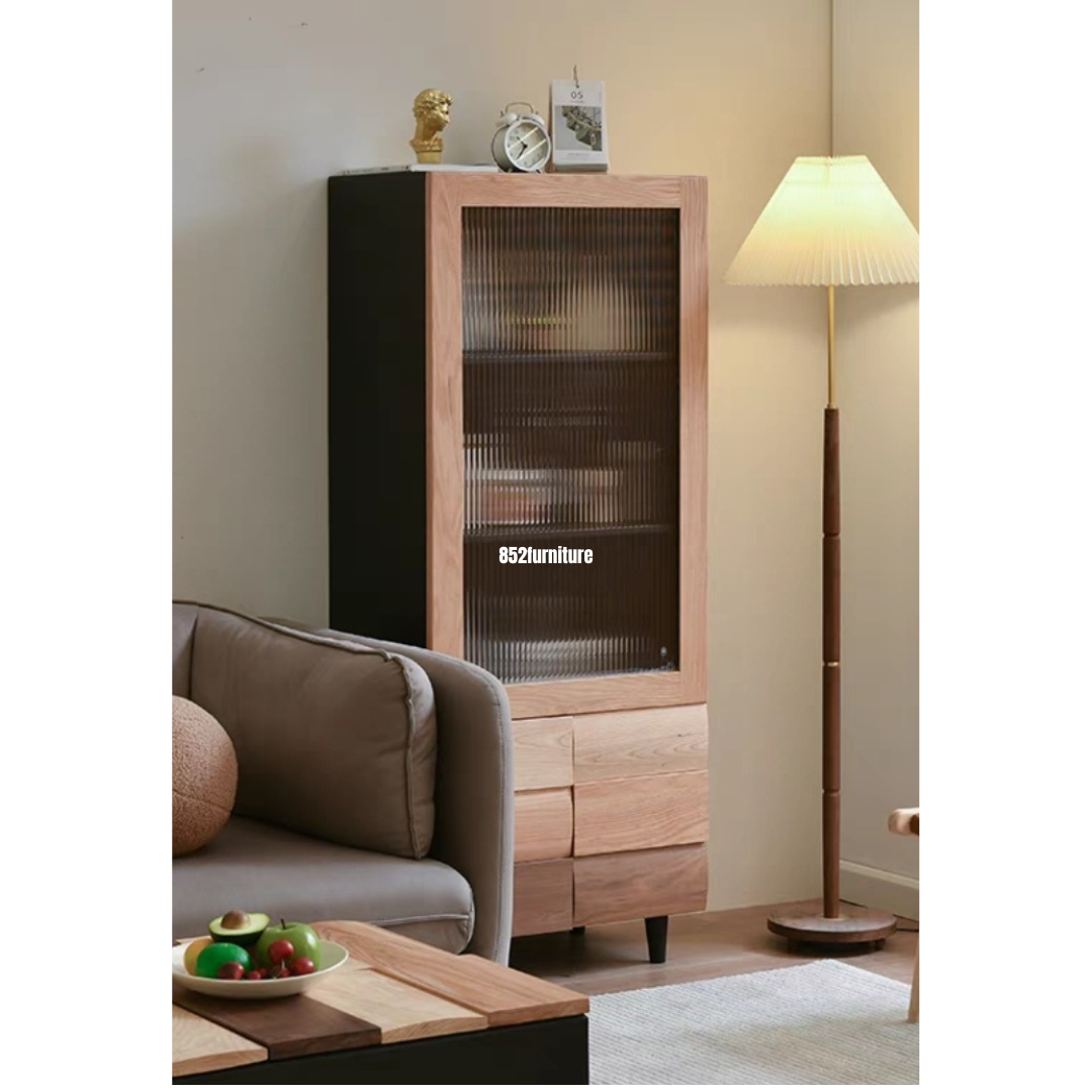 (包送貨安裝 | Delivery and Assembly Included) A499日式實木展示櫃 (Wooden display cabinet)