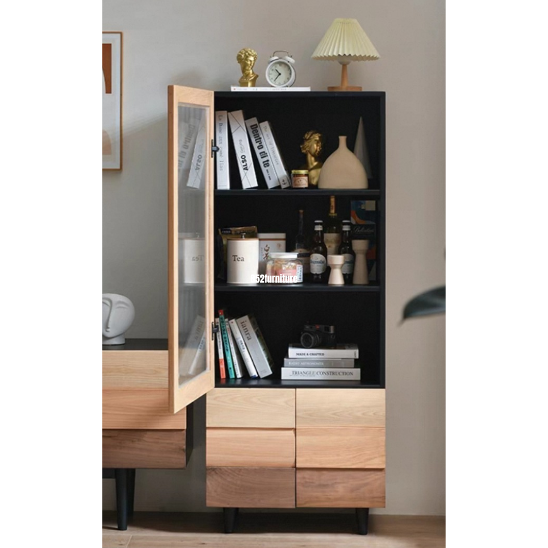 (包送貨安裝 | Delivery and Assembly Included) A499日式實木展示櫃 (Wooden display cabinet)
