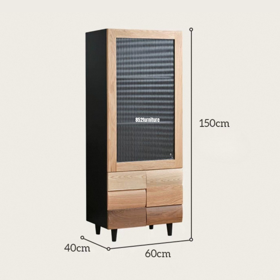 (包送貨安裝 | Delivery and Assembly Included) A499日式實木展示櫃 (Wooden display cabinet)