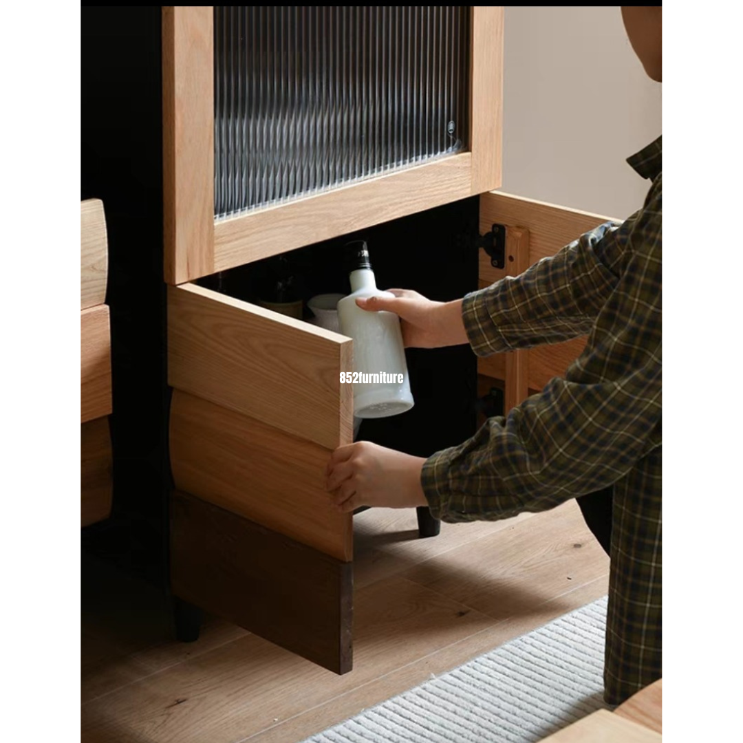 (包送貨安裝 | Delivery and Assembly Included) A499日式實木展示櫃 (Wooden display cabinet)