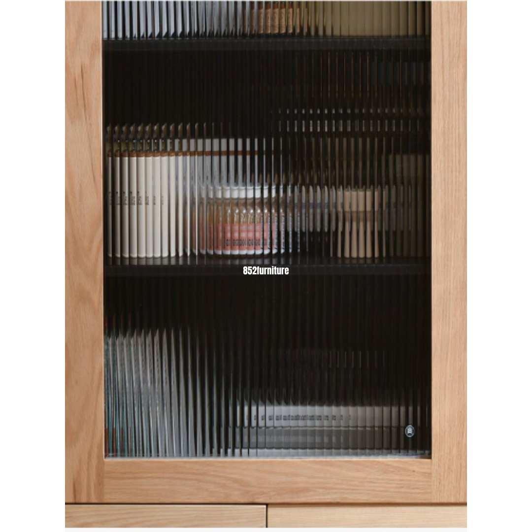 (包送貨安裝 | Delivery and Assembly Included) A499日式實木展示櫃 (Wooden display cabinet)