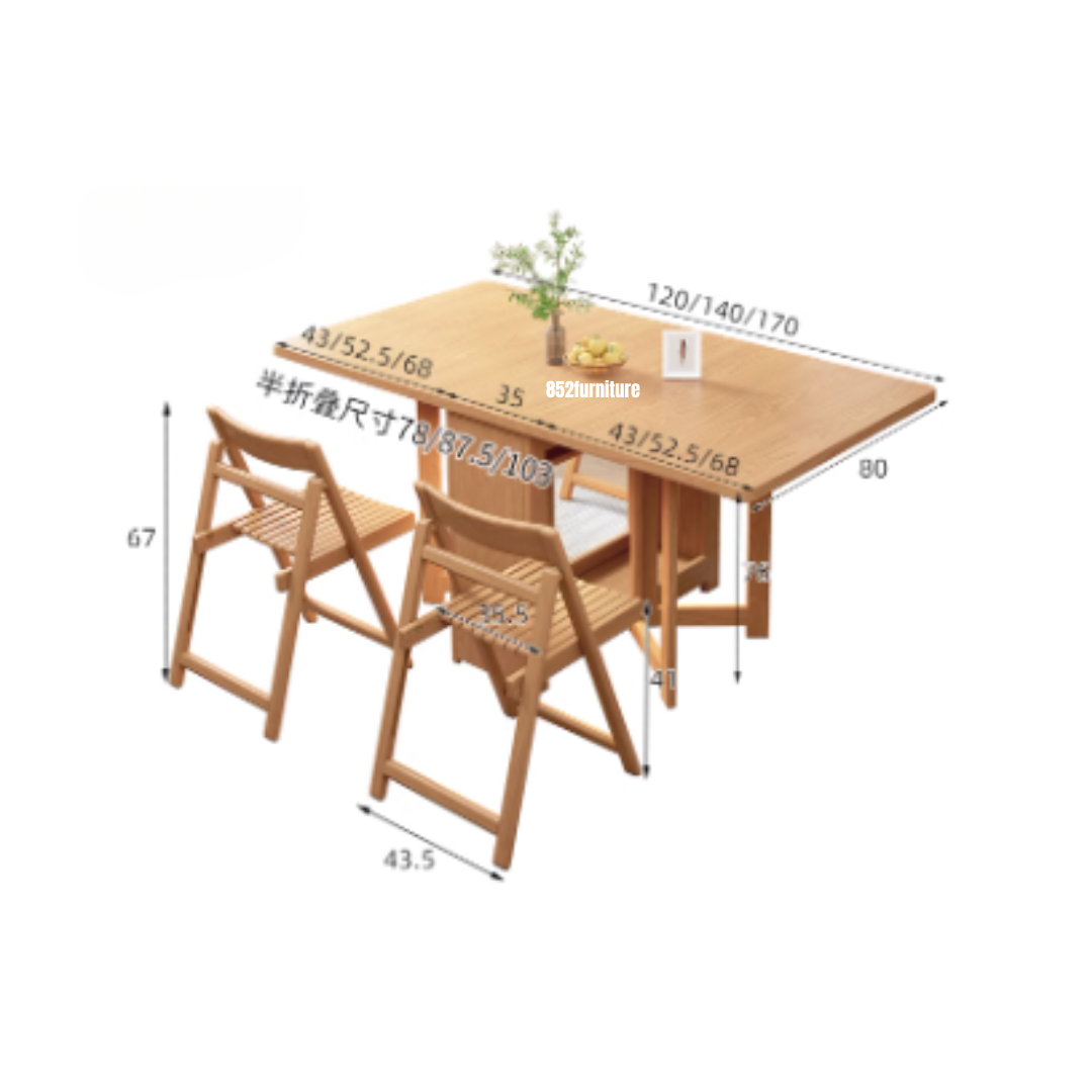 (包送貨安裝 | Delivery and Assembly Included) A370 木制申縮餐桌 (Extendable dining table)