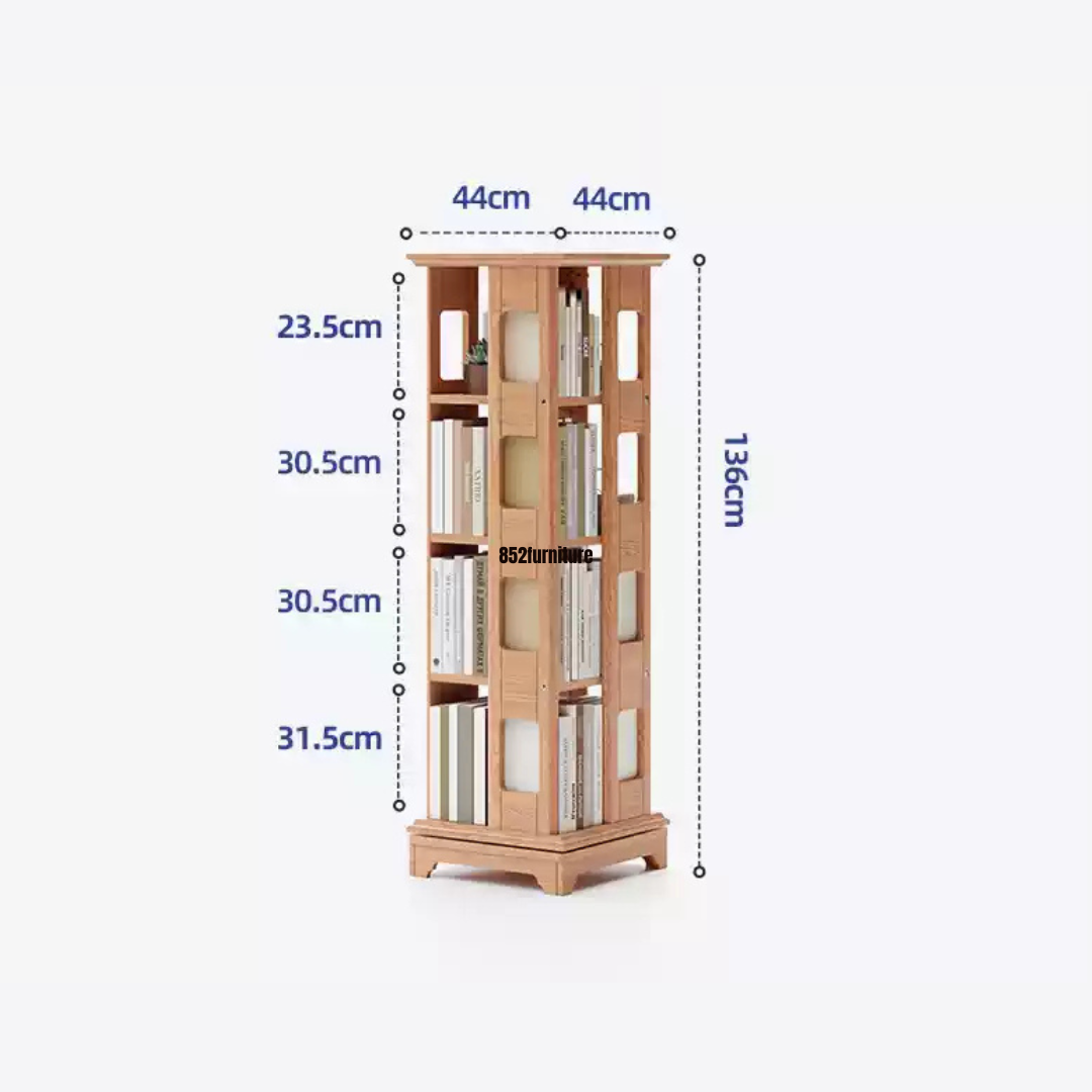 (包送貨安裝 | Delivery and Assembly Included) A377 實木旋轉書櫃 (Wooden rotatable bookcase)