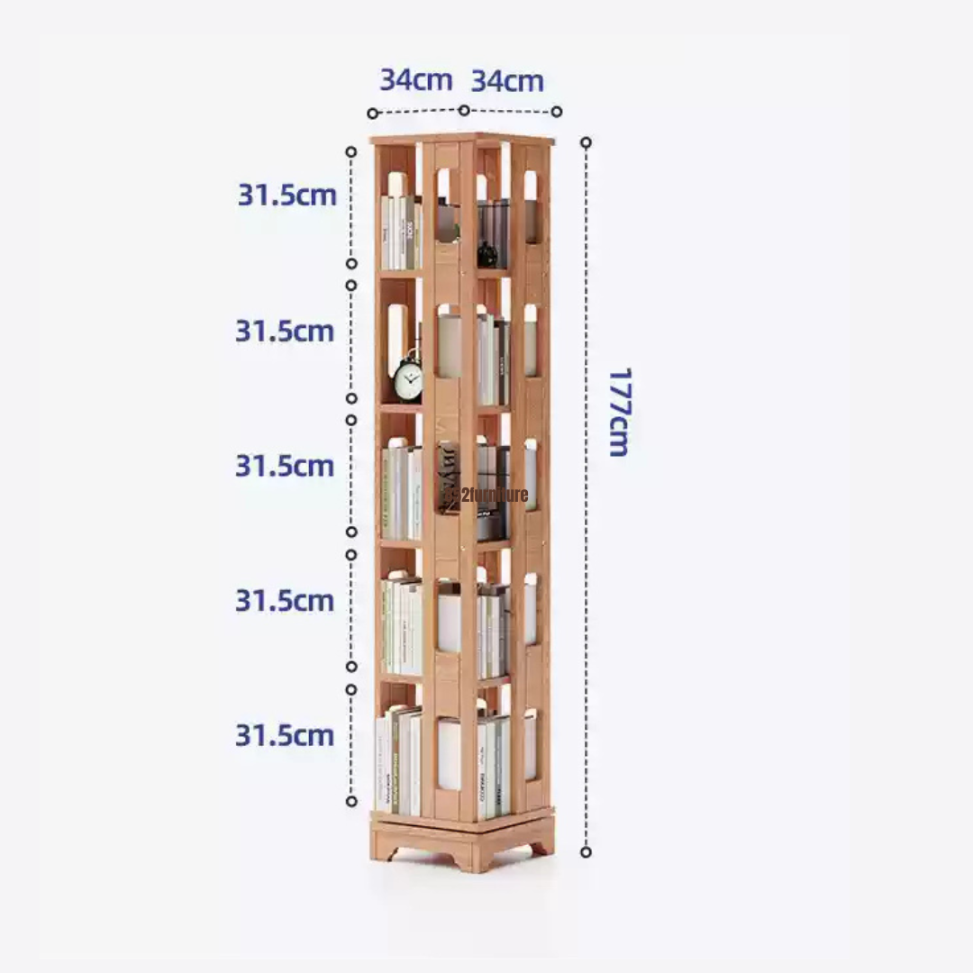 (包送貨安裝 | Delivery and Assembly Included) A377 實木旋轉書櫃 (Wooden rotatable bookcase)