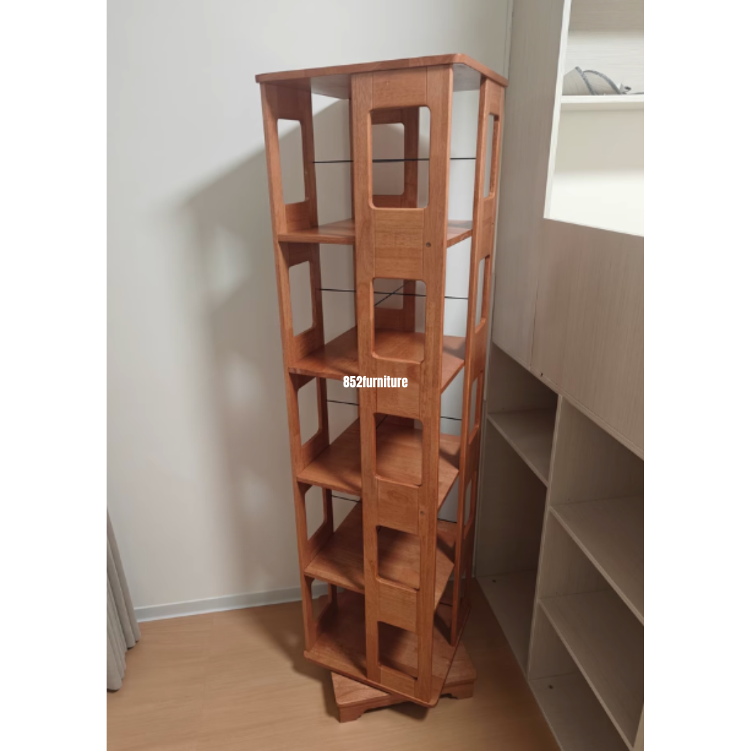 (包送貨安裝 | Delivery and Assembly Included) A377 實木旋轉書櫃 (Wooden rotatable bookcase)