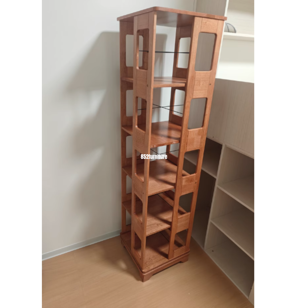 (包送貨安裝 | Delivery and Assembly Included) A377 實木旋轉書櫃 (Wooden rotatable bookcase)