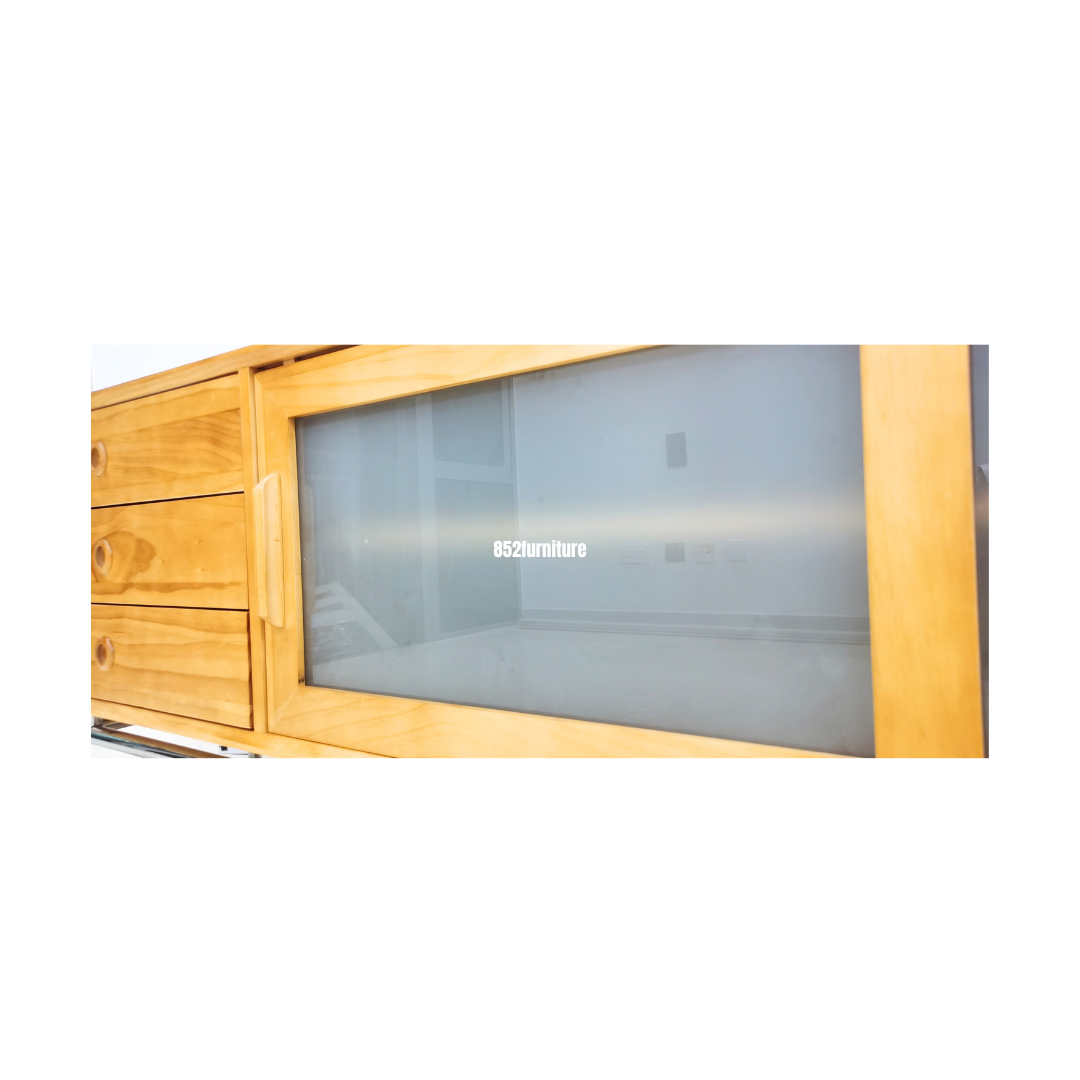 (包送貨安裝 | Delivery and Assembly Included)  A216金屬腳電視櫃 (solid wood tv cabinet)