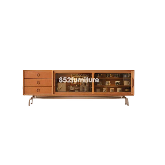 (包送貨安裝 | Delivery and Assembly Included)  A216金屬腳電視櫃 (solid wood tv cabinet)