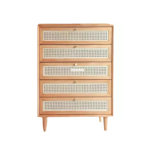 (包送貨安裝 | Delivery and Assembly Included) A448 藤織面五斗櫃 (Rattan chest of drawers)