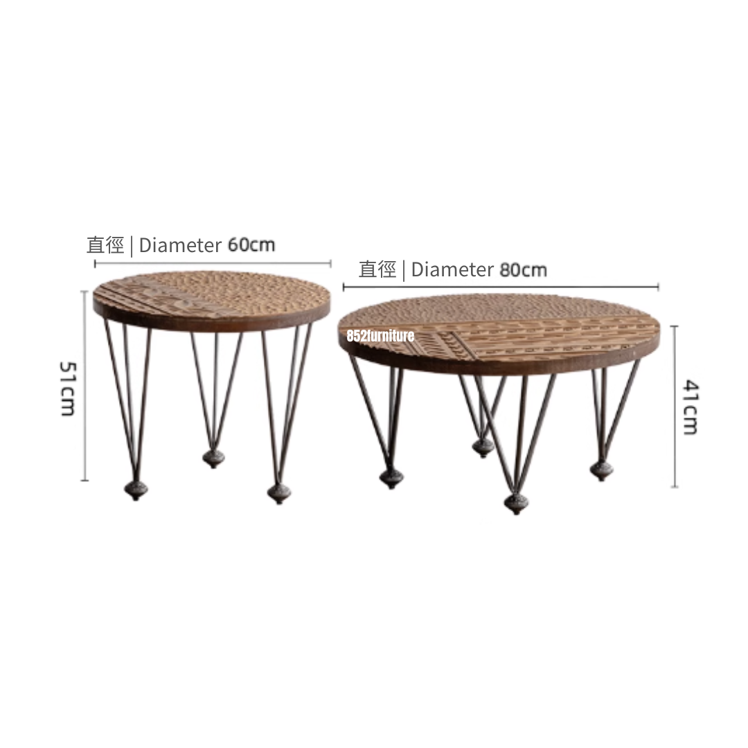 (包送貨安裝 | Delivery and Assembly Included) A506 實木做舊茶几 (Retro coffee table)