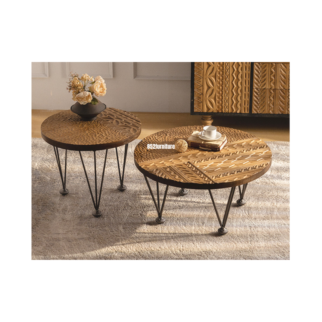 (包送貨安裝 | Delivery and Assembly Included) A506 實木做舊茶几 (Retro coffee table)