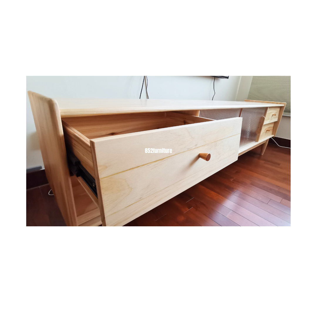 (包送貨安裝 | Delivery and Assembly Included)  A360 日式玻璃電視櫃 (japanese style tv cabinet)