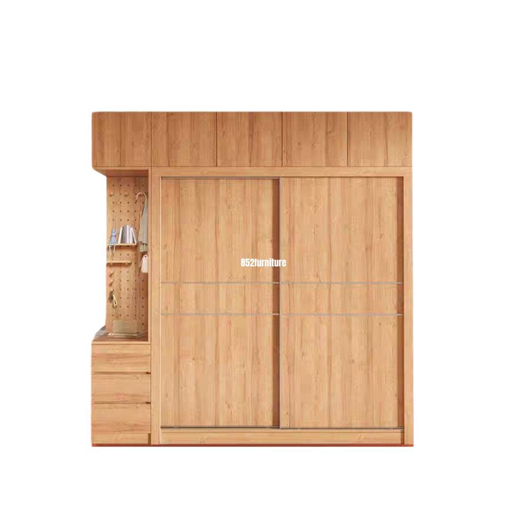 (包送貨安裝 | Delivery and Assembly Included) A528 趟門衣櫃 (Wooden sliding door wardrobe)