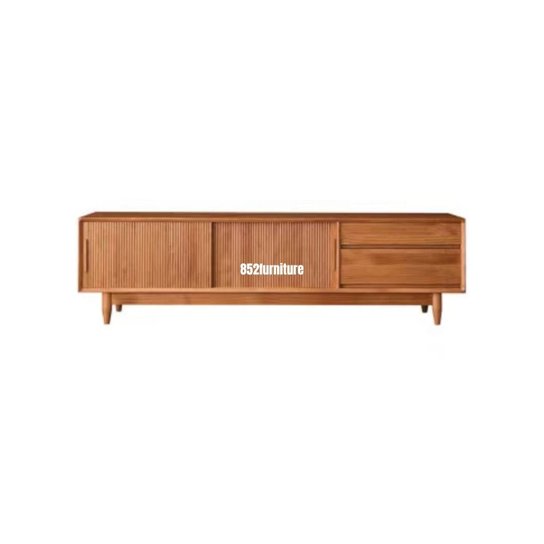 (包送貨安裝 | Delivery and Assembly Included) A034原木千頁電視櫃 (tv cabinet)