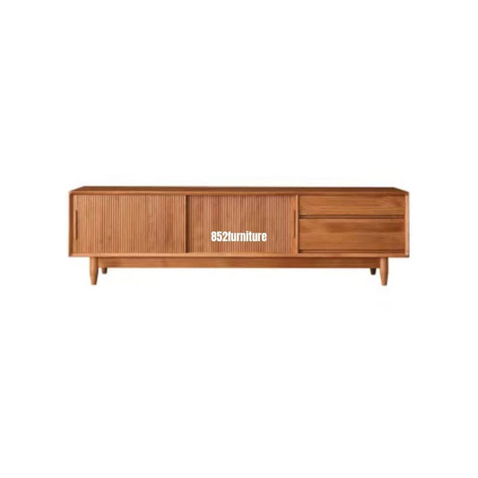 (包送貨安裝 | Delivery and Assembly Included) A034原木千頁電視櫃 (tv cabinet)