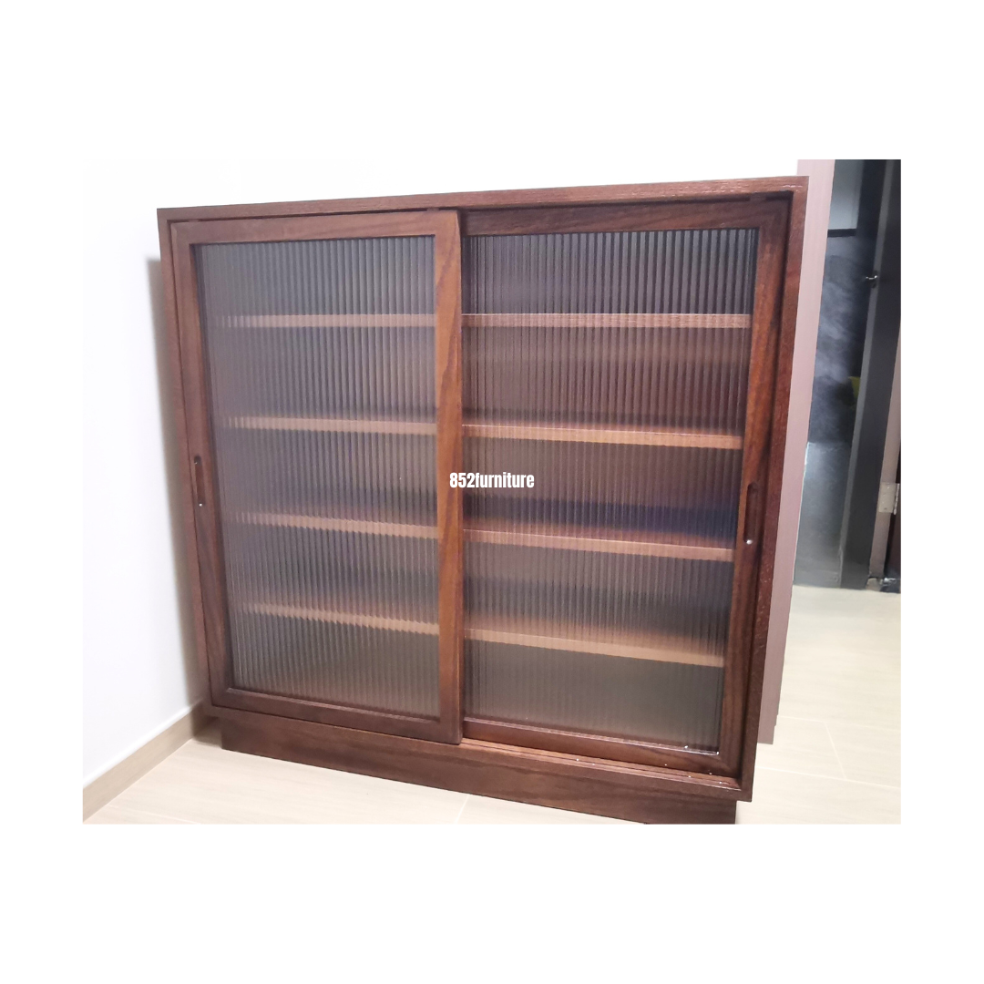 (包送貨安裝 | Delivery and Assembly Included) A532橡木長虹玻璃餐邊櫃 (Reeded glass dining sideboard)