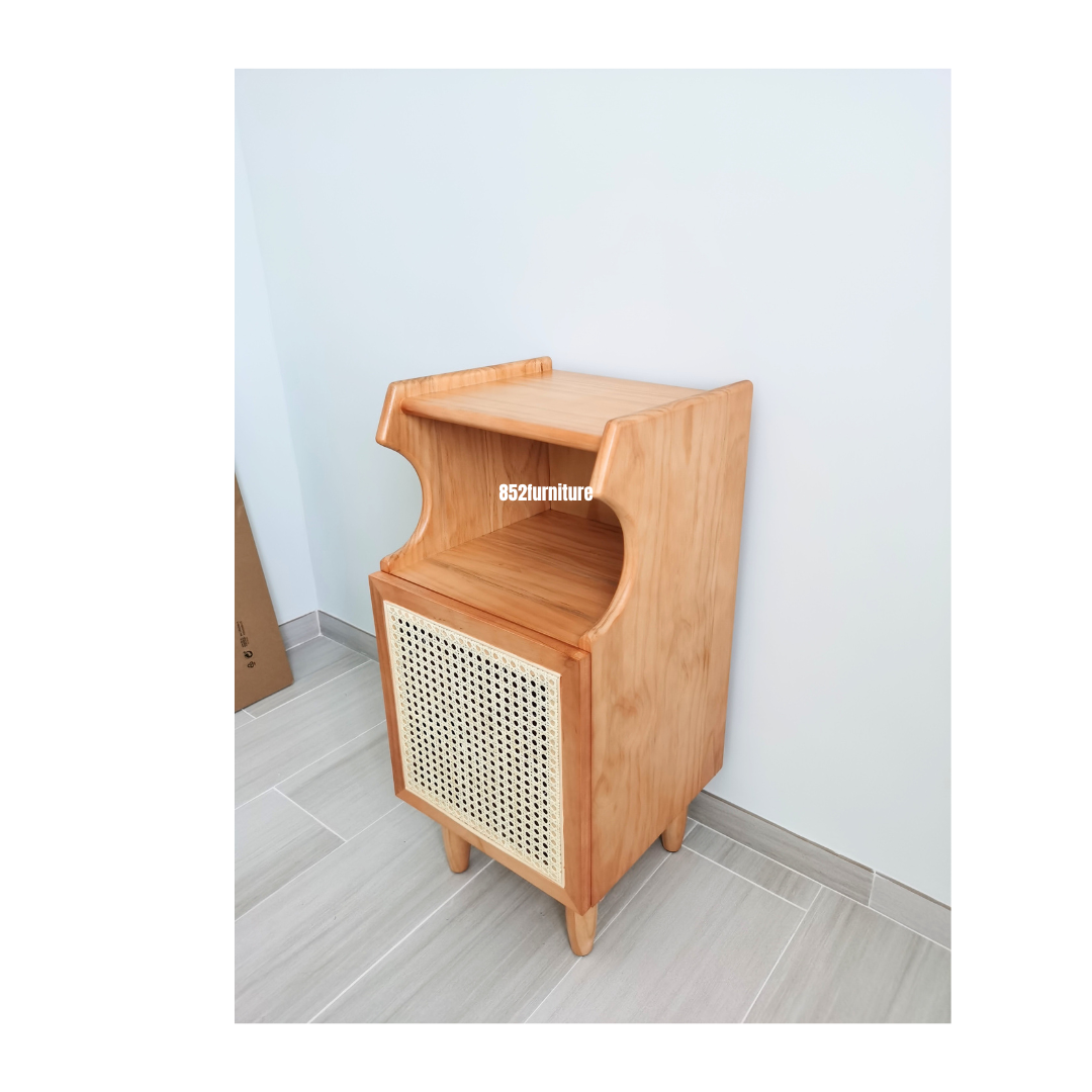 (包送貨安裝 | Delivery and Assembly Included) A537日式床頭櫃 (Rattan bedside table)