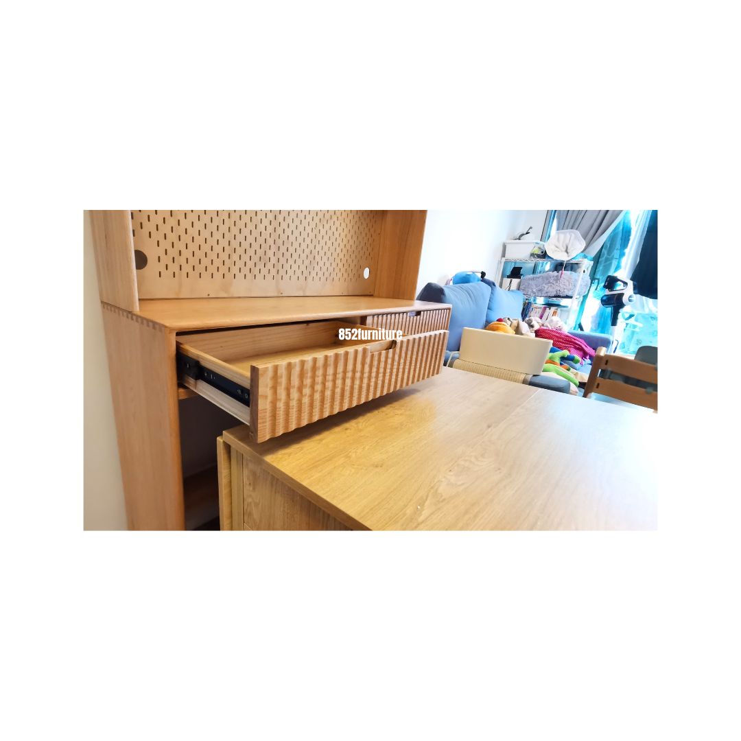 (包送貨安裝 | Delivery and Assembly Included) A555橡木長虹玻璃餐邊櫃 (Oak dining sideboard)