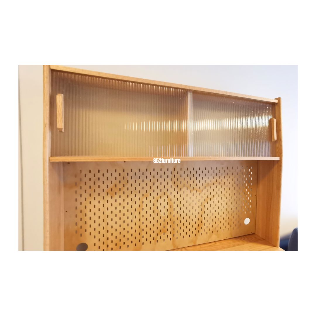 (包送貨安裝 | Delivery and Assembly Included) A555橡木長虹玻璃餐邊櫃 (Oak dining sideboard)