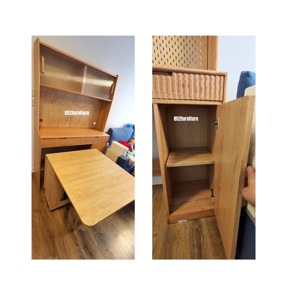 (包送貨安裝 | Delivery and Assembly Included) A555橡木長虹玻璃餐邊櫃 (Oak dining sideboard)