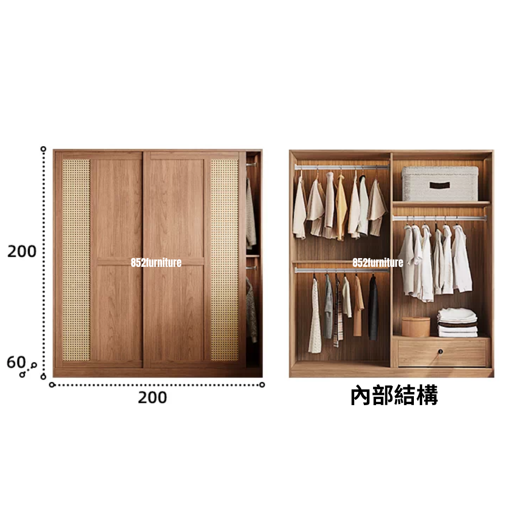 (包送貨安裝 | Delivery and Assembly Included) A629 趟門衣櫃 (Wooden sliding door wardrobe)