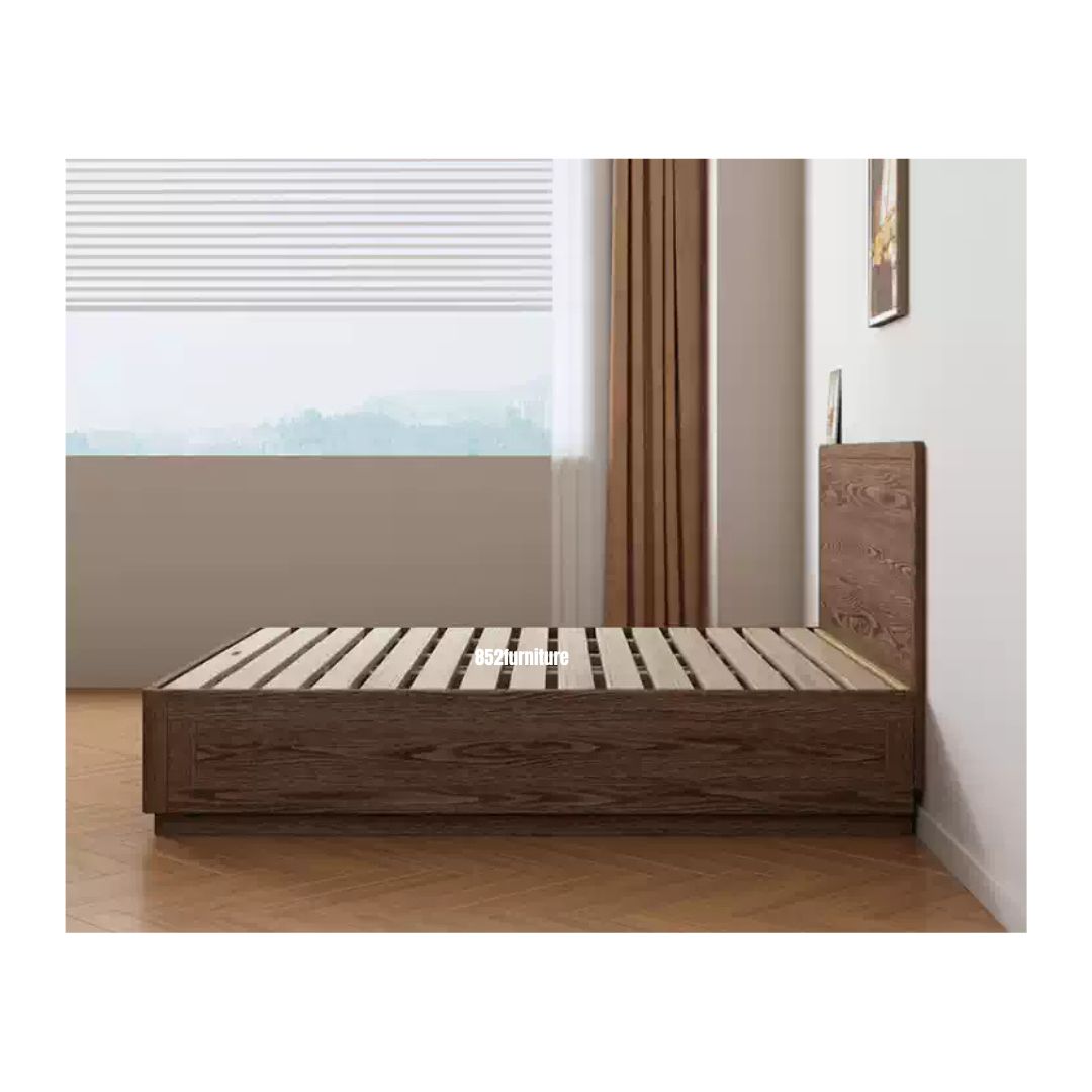(包送貨安裝 | Delivery and Assembly Included) A548油壓白蠟木大床 (hydraulic press bed frame)
