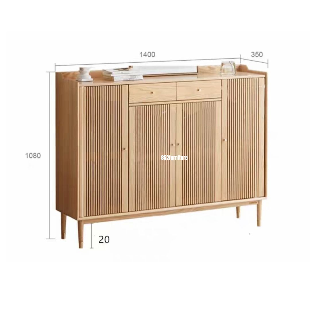 (包送貨安裝 | Delivery and Assembly Included) A552橡木條子鞋櫃 (Oak shoe cabinet)