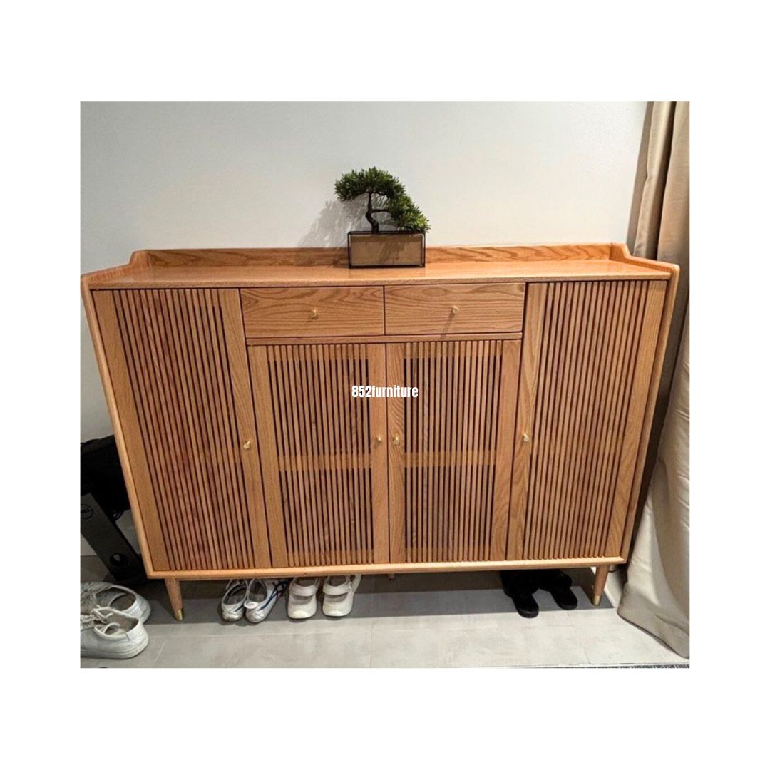 (包送貨安裝 | Delivery and Assembly Included) A552橡木條子鞋櫃 (Oak shoe cabinet)