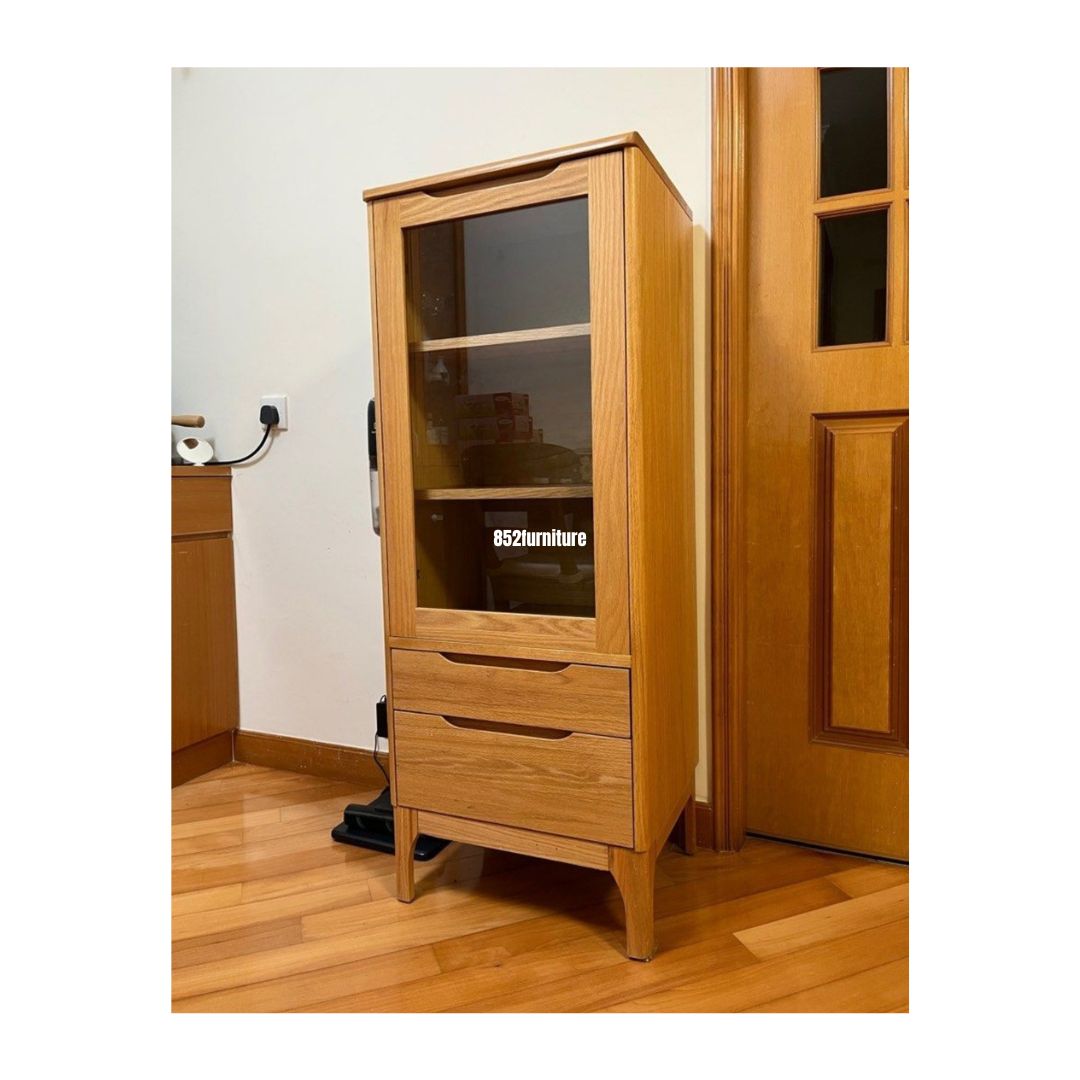 (包送貨安裝 | Delivery and Assembly Included) A554橡木展示櫃 (Wooden display cabinet)