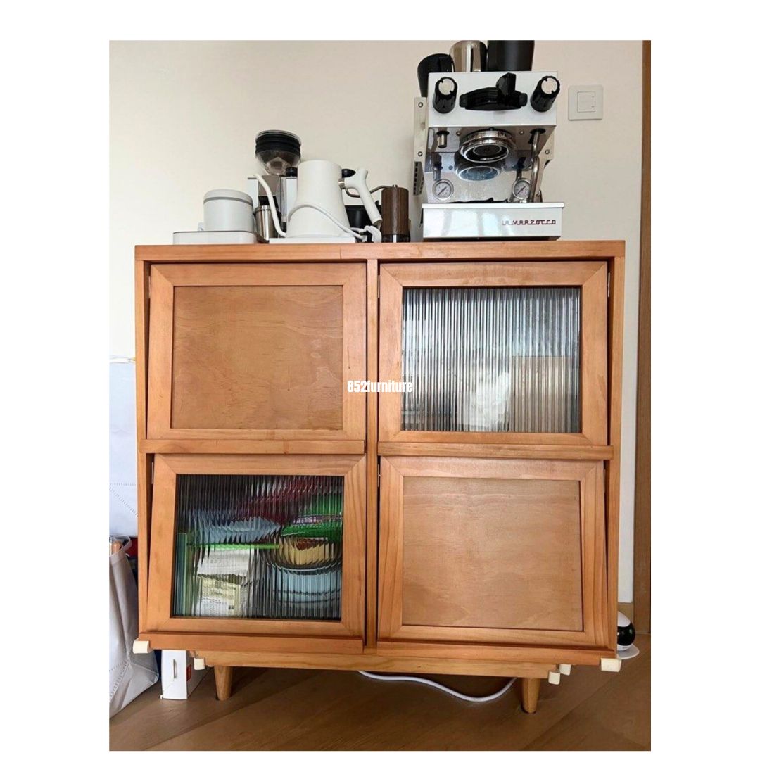 (包送貨安裝 | Delivery and Assembly Included) A562日式長虹玻璃書櫃 (Reeded glass bookcase)